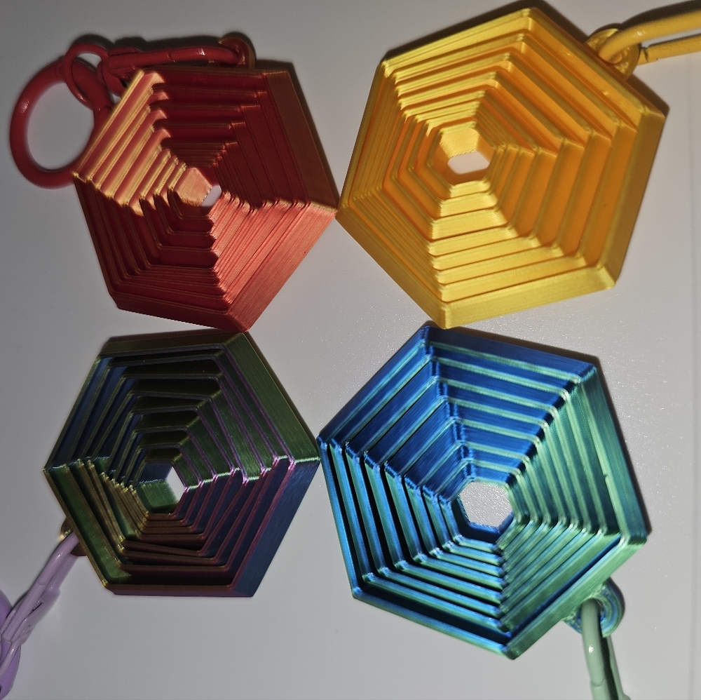 Colorful Geometric Fidget Keychain Select One